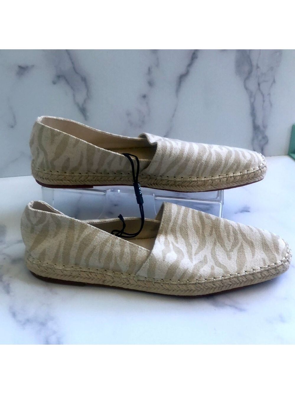 Zara Low Heel Cream  Zebra Animal Print Espadrilles Size EUR 41 US 10 NWT - Picture 9 of 11